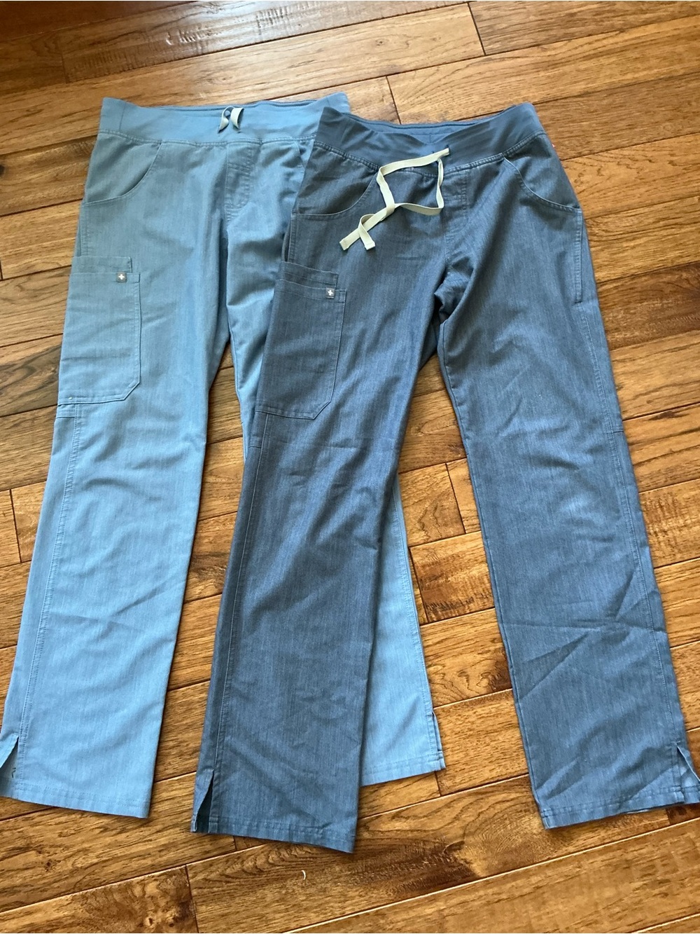 FIGS Brushed Heather Denim Look Scrub Pants, bundle of 2, XS